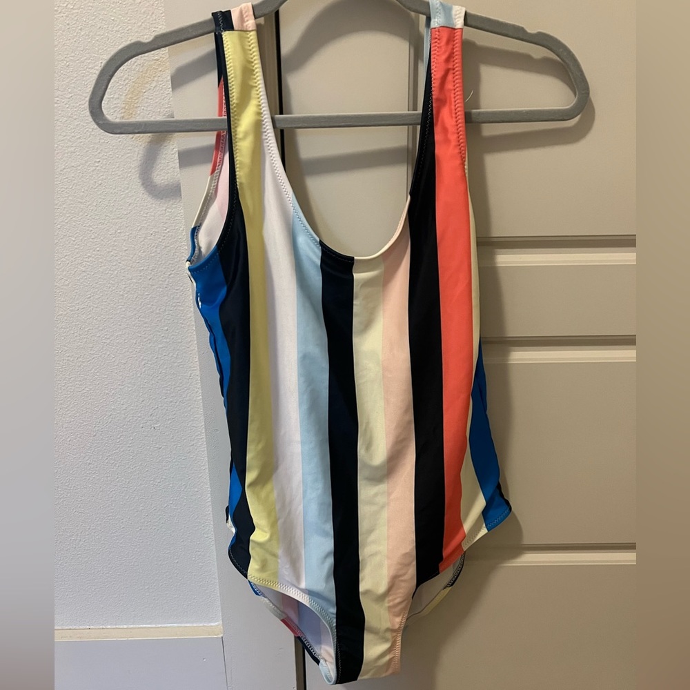 Striped one piece swimsuit